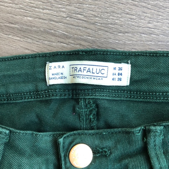 Zara Emerald green jeans size 4 - Picture 5 of 8